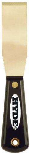 Hyde Tools 02215 Brass Stiff Chisel Putty Knife, Black and Silver, 1 and 5/16-Inch