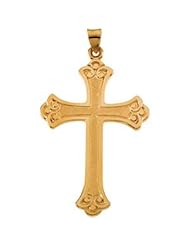 14k White Gold, 14k Yellow Gold or Sterling Silver Cross Pendant