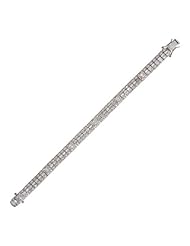 CleverSilvers Baguette Round CZ. Diamond Tennis Style Bracelet