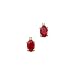 14K Yellow Gold 0.02 ct. Diamond and 6 x 4 MM Oval Shaped Ruby Earrings
