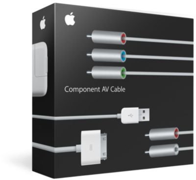 Apple Component AV Cable iPhone / iPod audio / video / data cable with power adapter component video / audio / USB Apple Dock connector 4 pin USB Type A RCA M