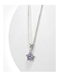 Flower CZ Pendant Necklace In 92.5 Sterling Silver