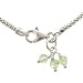 Family Tree of Life Pendant in Sterling Silver with a Gold Vermeil Leaf and Peridot Gemstone Beads on an 18" Rhodium and Sterling Popcorn Chain, #7889 image 1