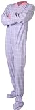 Big Feet Pajama Co. Pink/Blue (108) Plaid Flannel Pajamas with Drop Seat