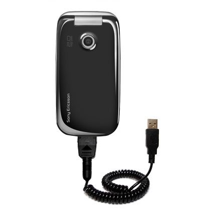 Coiled Power Hot Sync and Charge USB Data Cable w/ Tip Exchange for the Sony Ericsson z750c - Gomadic Brand
