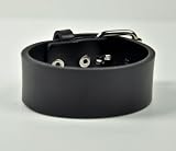 1" Black Plain Leather Wristband 80s Gothic Punk Heavy Metal Death Fetish Rock