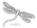 Jewelry : Sterling Silver 33x50mm Dragonfly With Filigree Wings Curved Body Pin