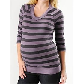 Buy A Pea in the Pod: 3 4 Sleeve V-neck Hooded Maternity T Shirt