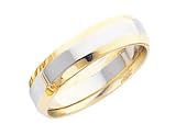 Ladies 6mm Wedding Band in 14K Yellow and White Gold