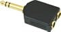 American Recorder Technologies 1/4" Male Stereo to Two 1/4" Female Stereo Adapter Gold