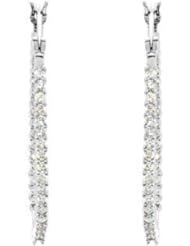 CleverEves Platinum Pair 1 Ct Tw Diamond Hoop earrings