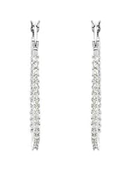 Diamond Hoop Earrings Platinum Pair 1 Ct Tw;P;Diamond Hoop Earrings