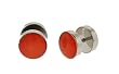 Fake Stainless Steel Plug with Orange Logo, 16g Wire Stud, 00G Fake Plug - Sold as a Pair