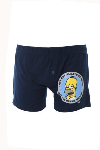 Cartoon Heroes Men's 1 Pair TM Simpsons Boxer Shorts-Small-Navy