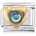 Heart March Birthstone Italian Charm