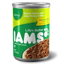Iams Ground Savory Dinner with Juicy Turkey and Rice Canned Dog Food