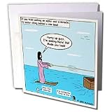 Rich Diesslins Funny Cartoon Gospel Cartoons - Jesus - Water Skiing - Greeting Cards-6 Greeting Cards with envelopes
