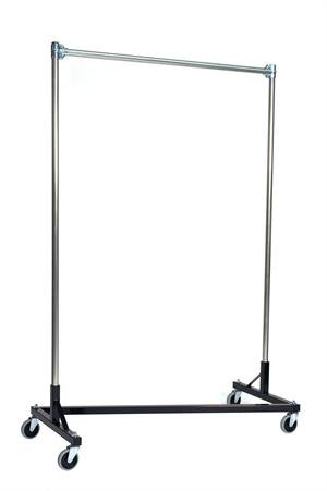 Heavy Duty Garment Z-Rack : Single Rail - 3' Base x 5' Uprights Black