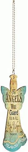 Ispirational Dangling Charm - His Angels Will Guard You... (Angel Shape)