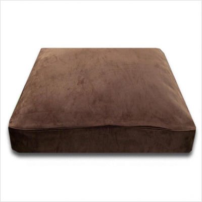 Rectangle Chocolate Suede Dog Bed