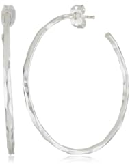Argento Vivo Hammered Hoop Earrings