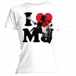 T-Shirt Michael Jackson Skinny Blanc I Heart MJ L (T-Shirt taille Large)