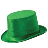 St. Patrick's Day Deluxe Green Vel-Felt Top Hat Pgk/12