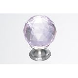 Top Knobs TK118BSN Pink Crystal 1 3/8