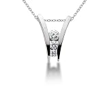 0.46CTW Diamond Three Stone Ladder Pendant in 14k White Gold