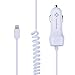 iPhone 6S Car Charger, ProtonPlanet Lightning Coiled Car Charger Adapter for iPhone 6/6s 6 Plus with extra 2.1A High Speed USB port, White