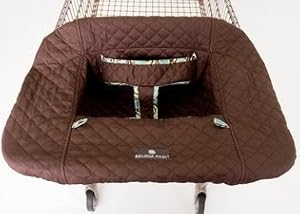 Balboa Baby Shopping Cart Cover - Brown with Floral Trim