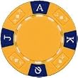 50 Premium Quality Tri-Color Ace-King 11.5 gram Poker Chips, Choose from 9 colors