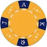 50 Premium Quality Tri-Color Ace-King 11.5 gram Poker Chips, Choose from 9 colors