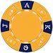50 Premium Quality Tri-Color Ace-King 11.5 gram Poker Chips, Choose from 9 colors