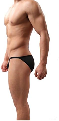 JAC Men's Sexy Design Pure Color Bikini Underwear Briefs Black L