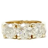 3.00CT Three Stone HUGE Real Diamond 14k Gold New Ring