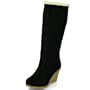 Damen komplett gef�tterte Wedge Winterstiefel MQ1121 Black Gr. 36