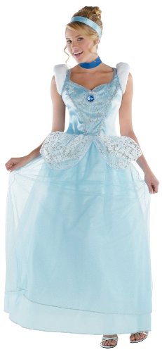 Disguise Disney Cinderella Adult Deluxe Costume, Light Blue/White, Medium/8-10