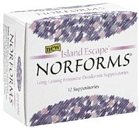 Norforms Suppositories, Long Lasting Feminine Deodorant, 12 ct.