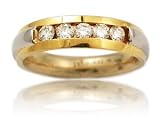 Diamond 18k Yellow Gold & Platinum Wedding Band Ring (.55ct)