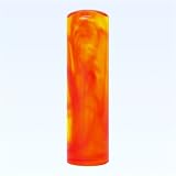 ご印鑑 銀行印 琥珀 16.5mm 本ワニ(横背)ケース付 大周先生彫り