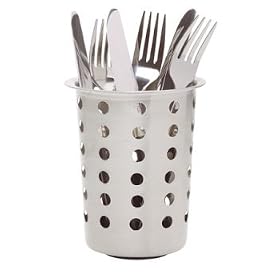Kitchen Craft Cutlery Holder,  Stainless Steel, 13.5cm x 11.5cm