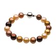 Sterling Silver Freshwater Dyed Chocolate Pearl Bracelet - 7.75''