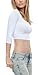 Apparel Sense A.S Juniors Basic Cotton Lycra 1/2 Sleeve Ballerina Crop Top (Small, White)