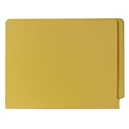 Smead Colored End Tab File Folder, Shelf-Master® Reinforced Straight-Cut Tab, Letter Size, Yellow, 100 per Box (25910)