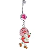 Strawberry Shortcake DANCING Passion Pink GEM Dangle Belly Ring