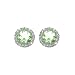 Sterling Silver Peridot CZ Post Earrings with Clear CZ Accents