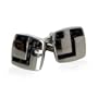 Edgy Dark Carbon Fiber Stainless Steel Cufflinks with Artistic Design with Gift Box