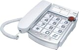 jWIN JTP390WHT Big Button Corded Speakerphone with 13 Number Memory (White)