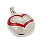 925 Sterling Silver Designo Red and White Heart Pendant - Go Shop Online